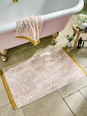 William Morris At Home Plaster Pink Strawberry Thief Bath Mat - Image 1 of 2
