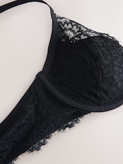Black Pad Plunge A-E Lace Bra - Image 8 of 9