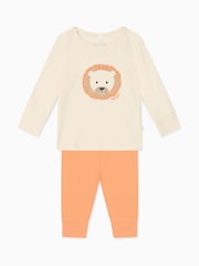 Mori Cream Lion принт Bamboo Pijama Set 2 Pieces - Image 1 of 3