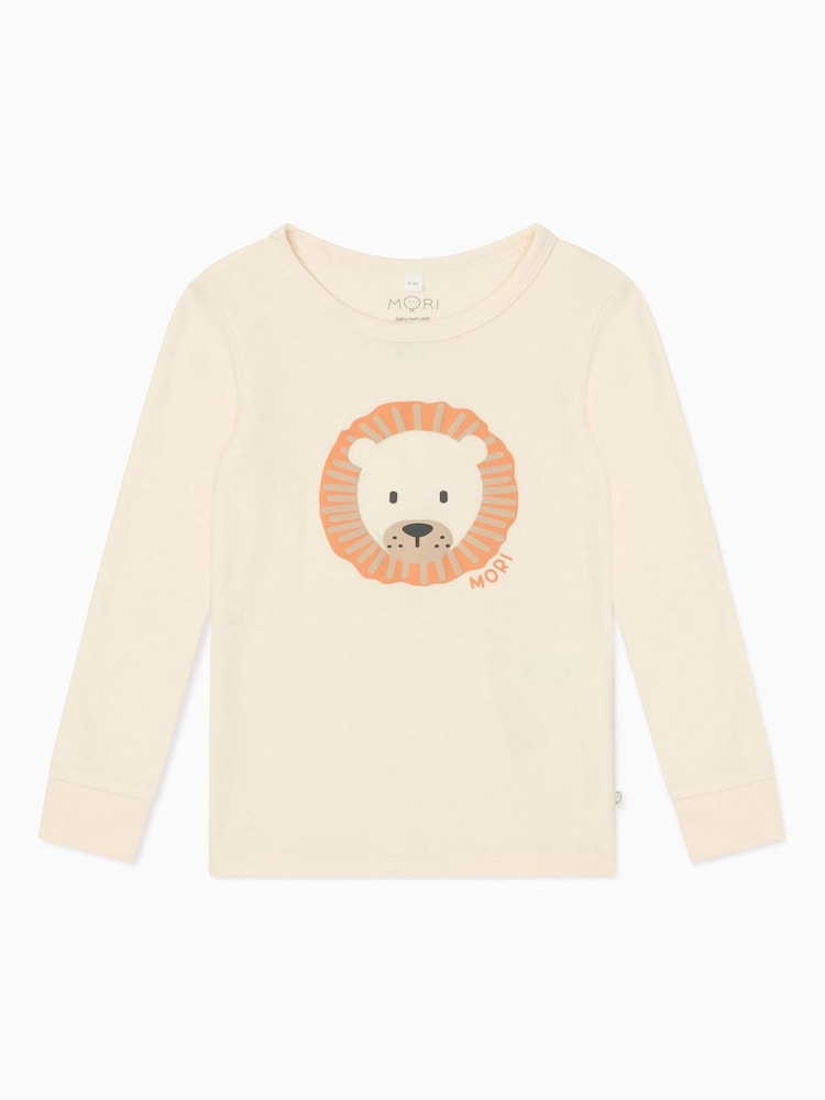 Mori Cream Lion принт Bamboo Pijama Set 2 Pieces - Image 2 of 3