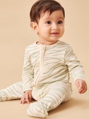 MORI Green Bamboo 2 Way Zip-Up Sleepsuit - Image 1 of 6