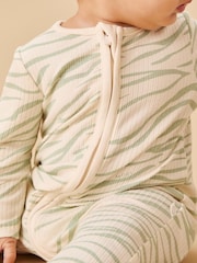 MORI Green Bamboo 2 Way Zip-Up Sleepsuit - Image 2 of 6