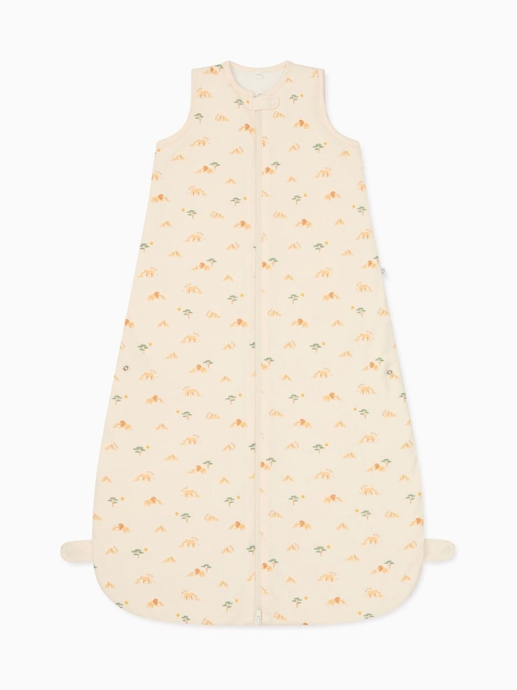 MORI Cream Lion Print Cotton/Viscose Blend Front Zip 1.5 Tog Sleep Bag - Image 1 of 3