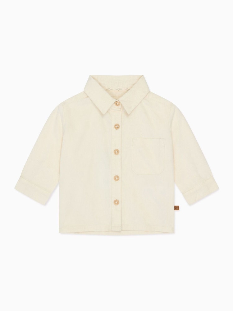 MORI Oversized Cream 100% Cotton Bamboo Cord Shirt - Image 1 of 1