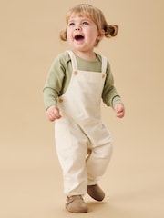MORI Cream 100% Cotton Bamboo Cord Dungarees - Image 1 of 5