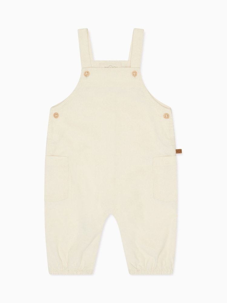 MORI Cream 100% Cotton Cord Dungarees - Image 4 of 5