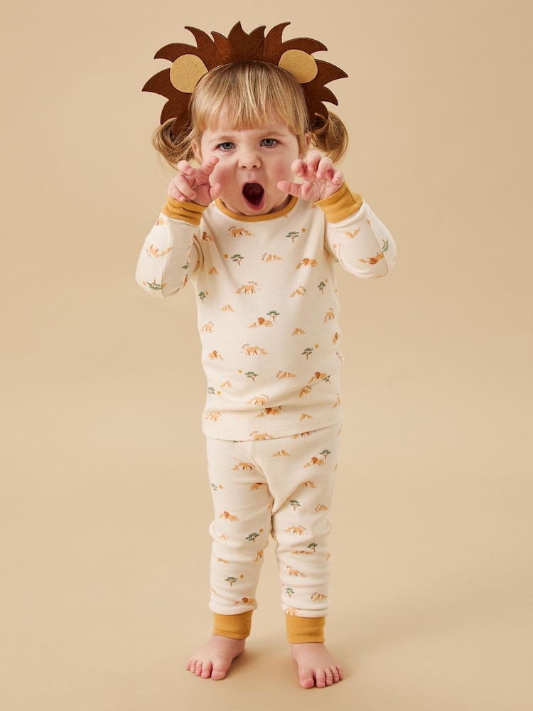 MORI Lion Print Supersoft Long Sleeve Pyjama Set - Image 2 of 5 MORI Lion Print Supersoft Long Sleeve Pyjama Set - Image 2 of 5