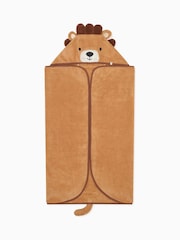 Mori Kids Lion 100% Organic Cotton Supersoft Hooded Brown Towel - Image 1 of 4