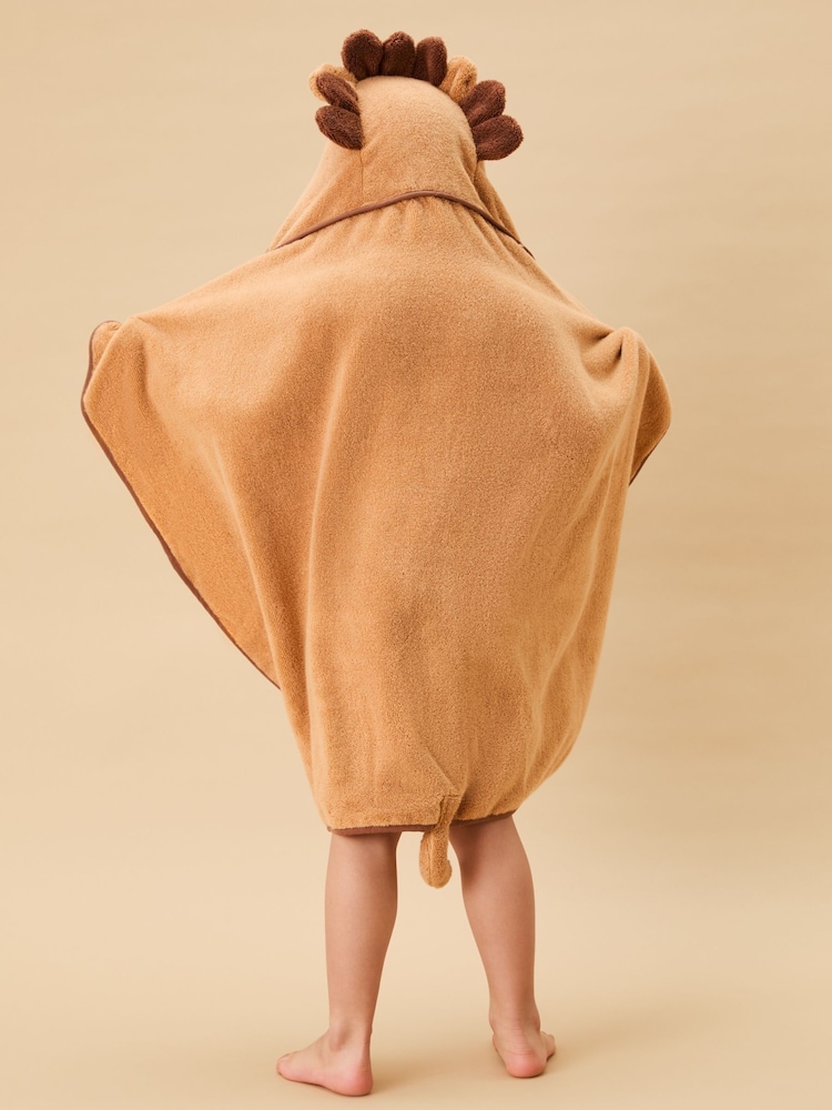 MORI Brown Lion 100% Cotton Super Soft Kids Hooded Towel - Image 3 of 7