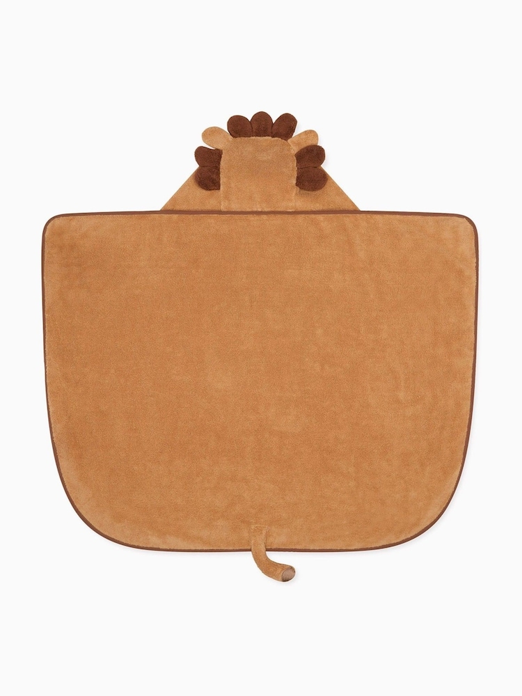 Mori Kids Lion 100% Organic Cotton Supersoft Hooded Brown Towel - Image 4 of 4