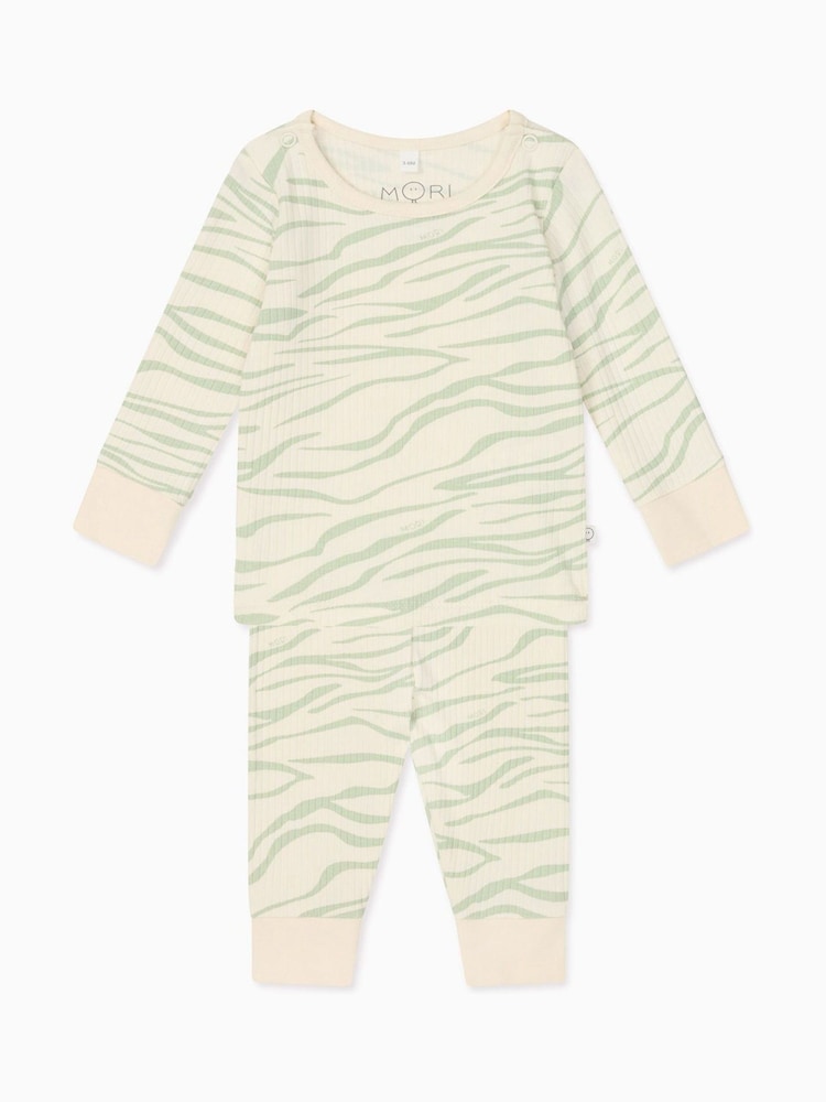Mori Zebra Cotton & Bamboo 2 Piece Pyjamas Set - صورة 2 من 2