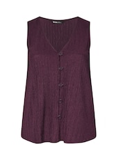 סגול - Yours Curve Plisse Co-Ord Waistcoat - תמונה 5 מתוך 5