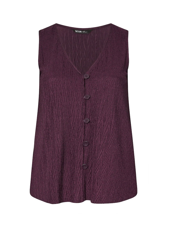 סגול - Yours Curve Plisse Co-Ord Waistcoat - תמונה 5 מתוך 5
