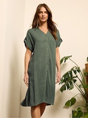 M&Co Green Relaxed Shirt Dress - Image 1 of 6