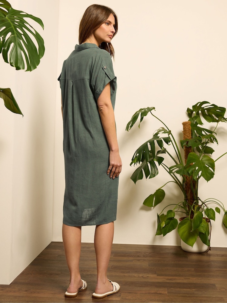 M&Co Green Relaxed Shirt Dress - Image 4 of 6