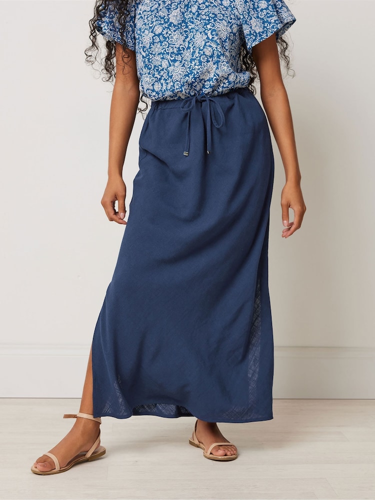 M&Co Blue Petite Containing Skirt - Image 1 of 5 M&Co Blue Petite Containing Skirt - Image 1 of 5