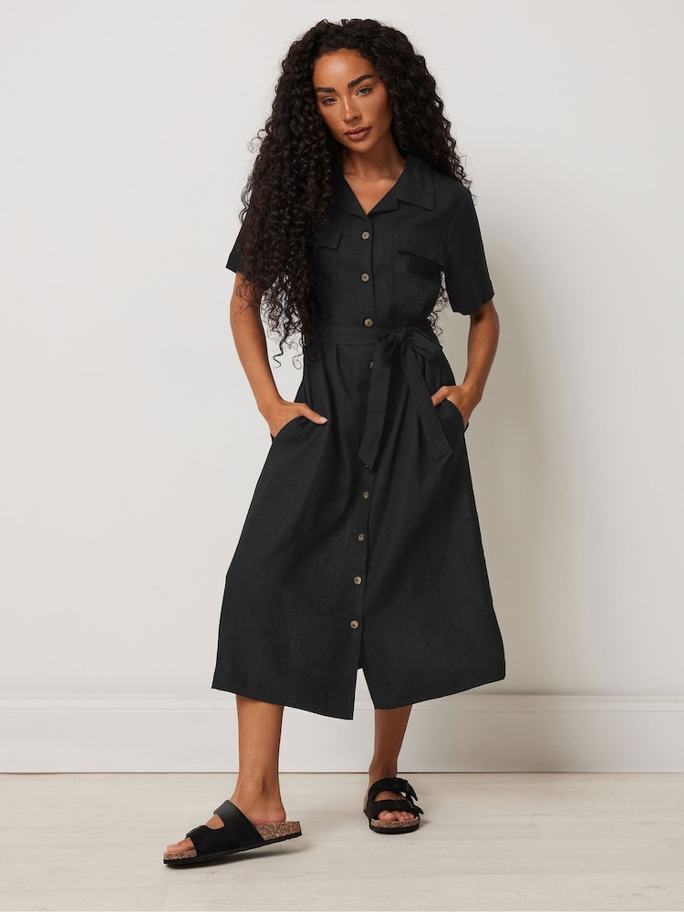 M&Co Black Petite Shirt Dress - Image 2 of 5
