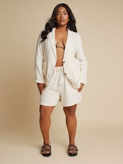 Yours Curve Natural Relaxed Unlined Blazer - Image 2 of 5