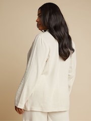 Yours Curve Natural Relaxed Unlined Blazer - Image 3 of 5