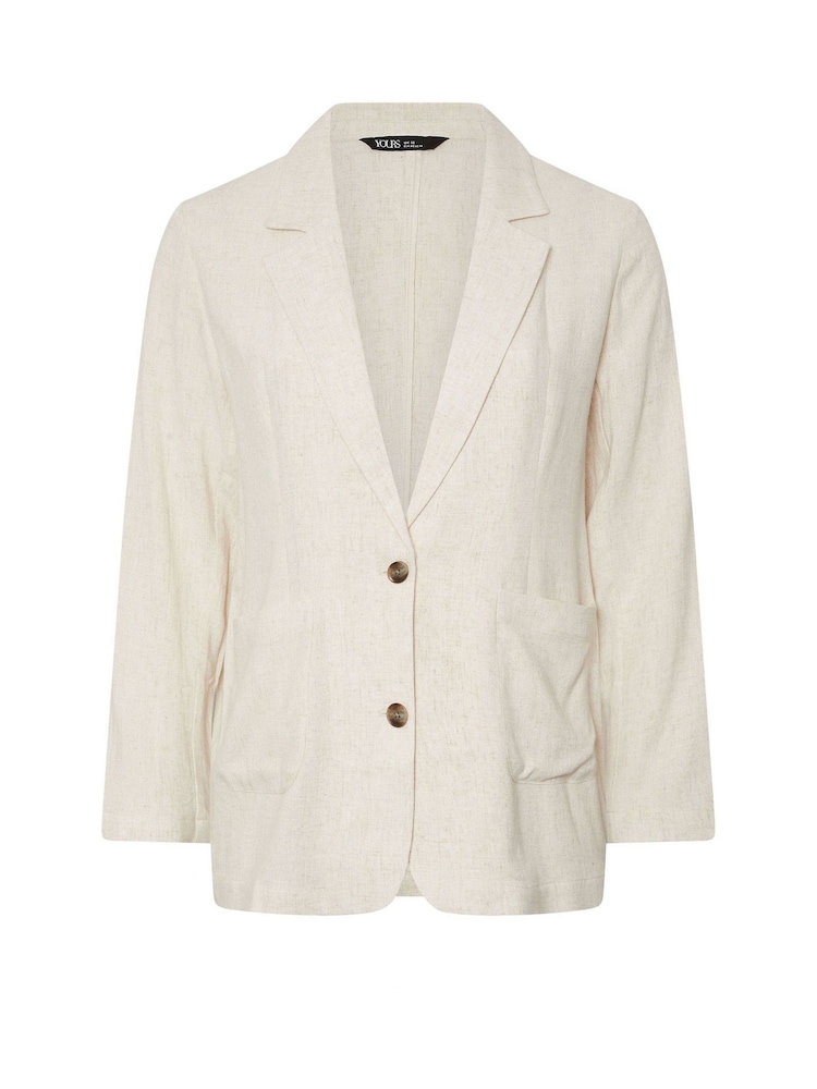 Yours Curve Natural Relaxed Unlined Blazer - Image 5 of 5