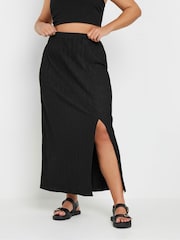 Yours Curve Black Plisse Skirt - Image 1 of 5