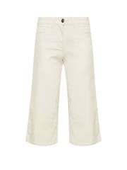 M&Co Natural Petite Wide Leg Cropped Trousers - Image 5 of 5