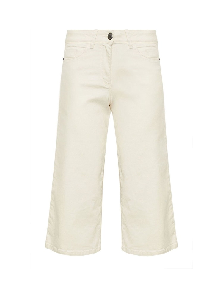 M&Co Natural Petite Wide Leg Cropped Trousers - Image 5 of 5