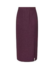 Yours Curve Purple Plisse Skirt - Image 5 of 5