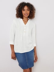 M&Co White Pintuck Detail Contains Shirt - Image 1 of 5