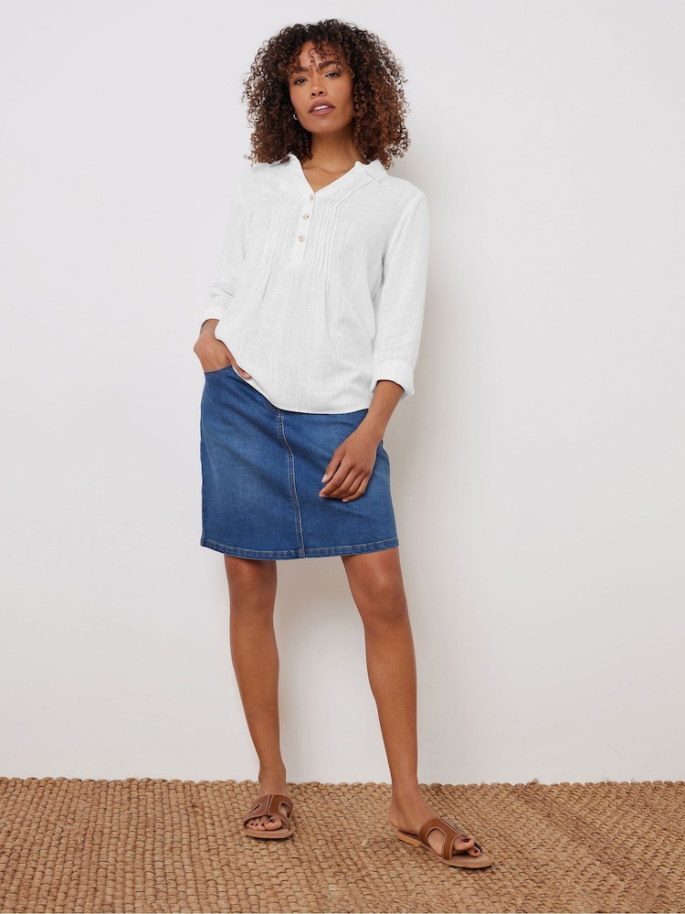 M&Co White Pintuck Detail Contains Shirt - Image 2 of 5