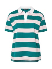 Yours Curve Green Rugby Collar Striped Contrast 100% Cotton Shirt - Image 5 of 5