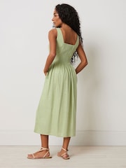 M&Co Green Petite Sleeveless Fit and Flare Dress - Image 3 of 5