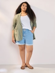 Yours Curve Green Relaxed Unlined Blazer - Image 2 of 5