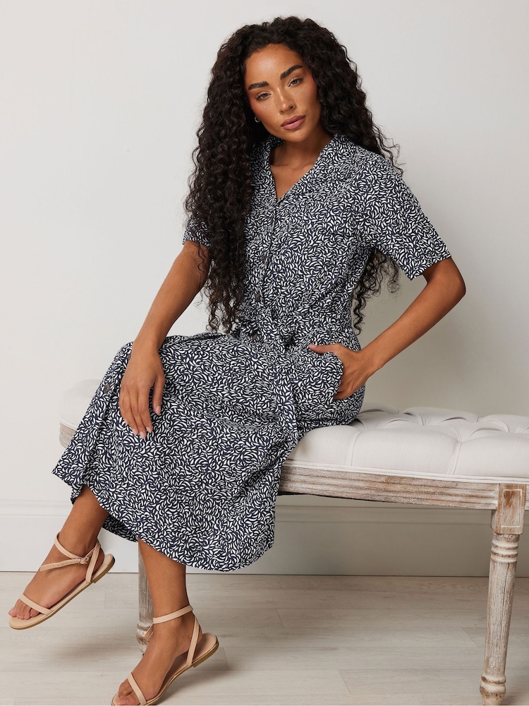M&Co Blue Petite Shirt Dress - Image 1 of 5