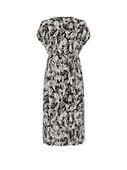 Yours Curve Black Plisse Tie Front Dress - Image 2 of 2
