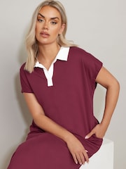 Yours Curve Red Rugby Collar 100% Cotton Dress - Image 4 of 5