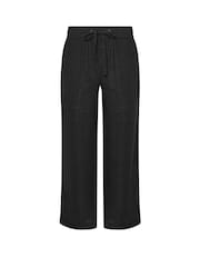 M&Co Black Drawstring Wide Leg Linen Trousers - Image 1 of 1