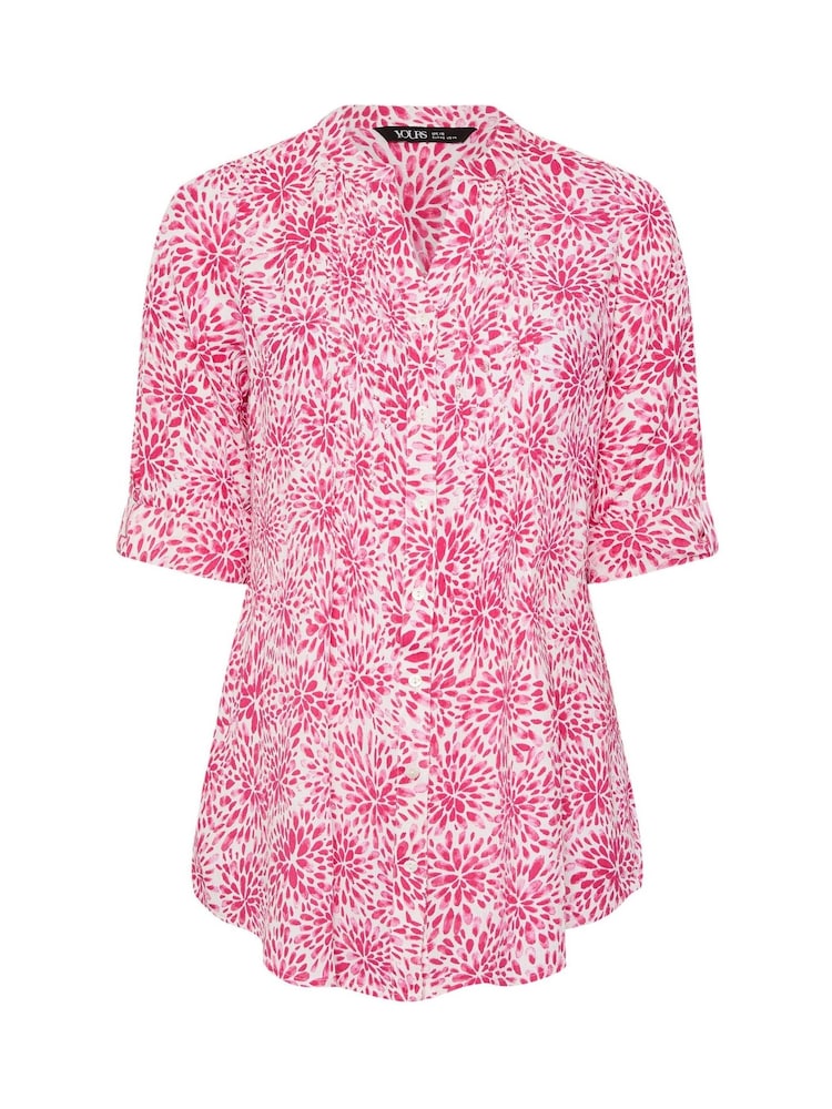 Yours Curve Pink Pintuck Blouse - Image 5 of 5