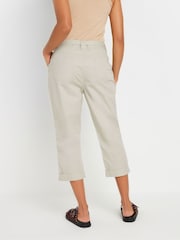 M&Co Natural Poplin Cropped Cool 100% Cotton Trousers - Image 3 of 5