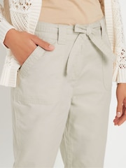 M&Co Natural Poplin Cropped Cool 100% Cotton Trousers - Image 4 of 5