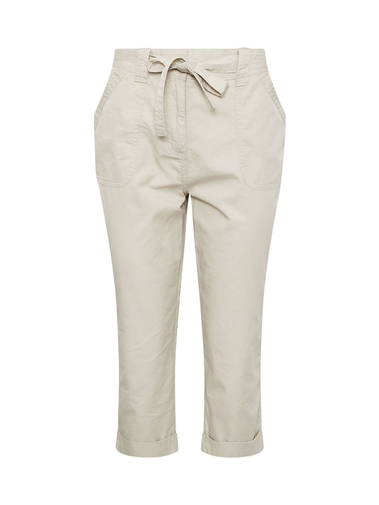 M&Co Natural Poplin Cropped Cool 100% Cotton Trousers - Image 5 of 5