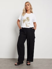 Yours Curve White Placement Core 100% Cotton T-Shirt - Image 2 of 5