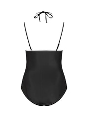 Yours Curve Black Ring Halter Swimsuit - Image 7 of 7