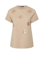 Yours Curve Natural Sequin 100% Cotton T-Shirt - Image 5 of 5