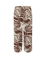 Yours Curve Brown Pull On Woven Wide Leg Trousers - Image 5 of 5