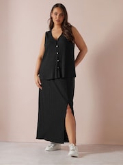 Yours Curve Black Plisse Co-Ord Waistcoat - Image 3 of 6