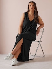Yours Curve Black Plisse Co-Ord Waistcoat - Image 4 of 6