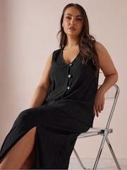 Yours Curve Black Plisse Co-Ord Waistcoat - Image 5 of 6