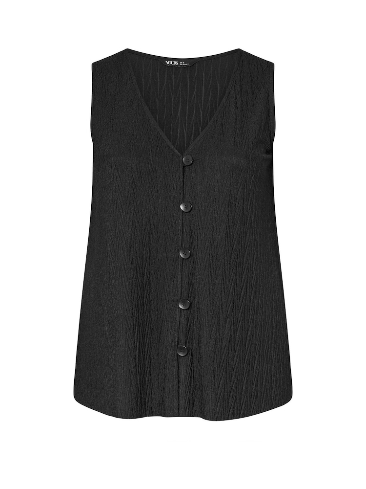 Yours Curve Black Plisse Co-Ord Waistcoat - Image 6 of 6