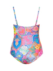 Yours Curve Pink Shell Bandeau Swimsuit - Image 7 of 7